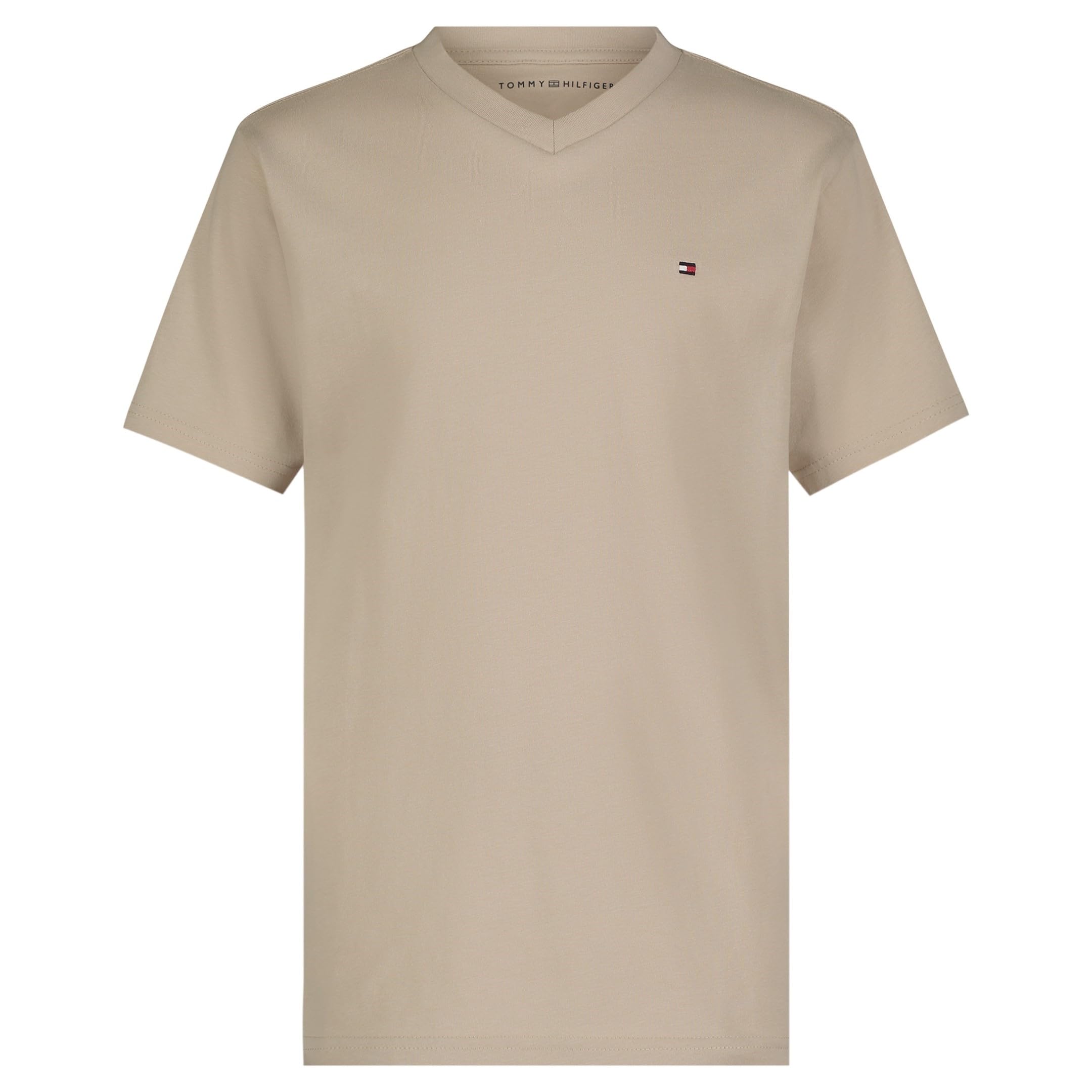 Tommy Hilfiger Boys' Short Sleeve Solid V-Neck T-Shirt, Soft, Comfortable, Relaxed Fit